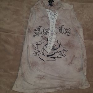 Rue21 Brown & Cream Tie Dye Tank Top